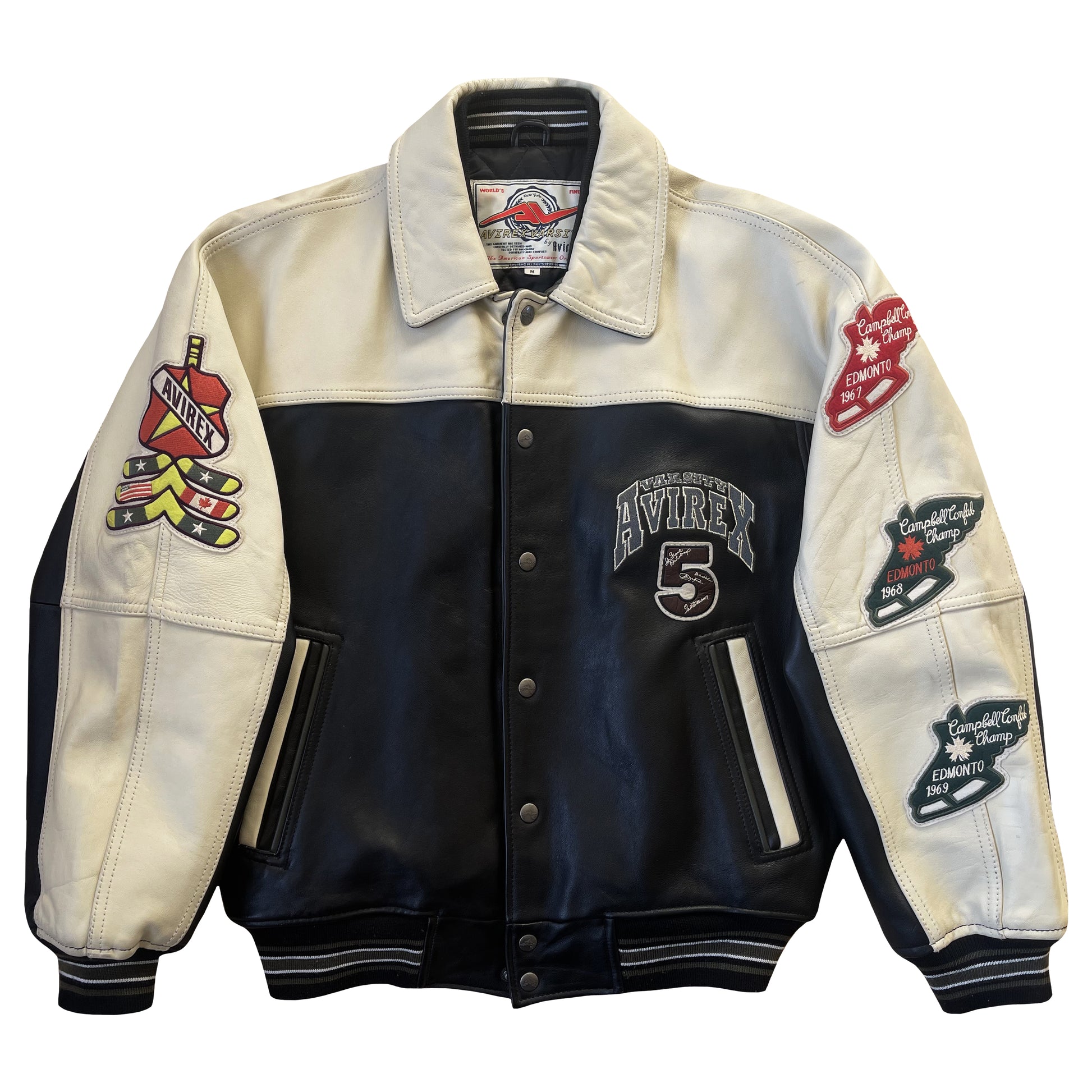 Avirex Wild Bears Leather Varsity Jacket 