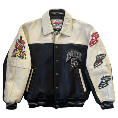 Avirex Wild Bears Leather Varsity Jacket 