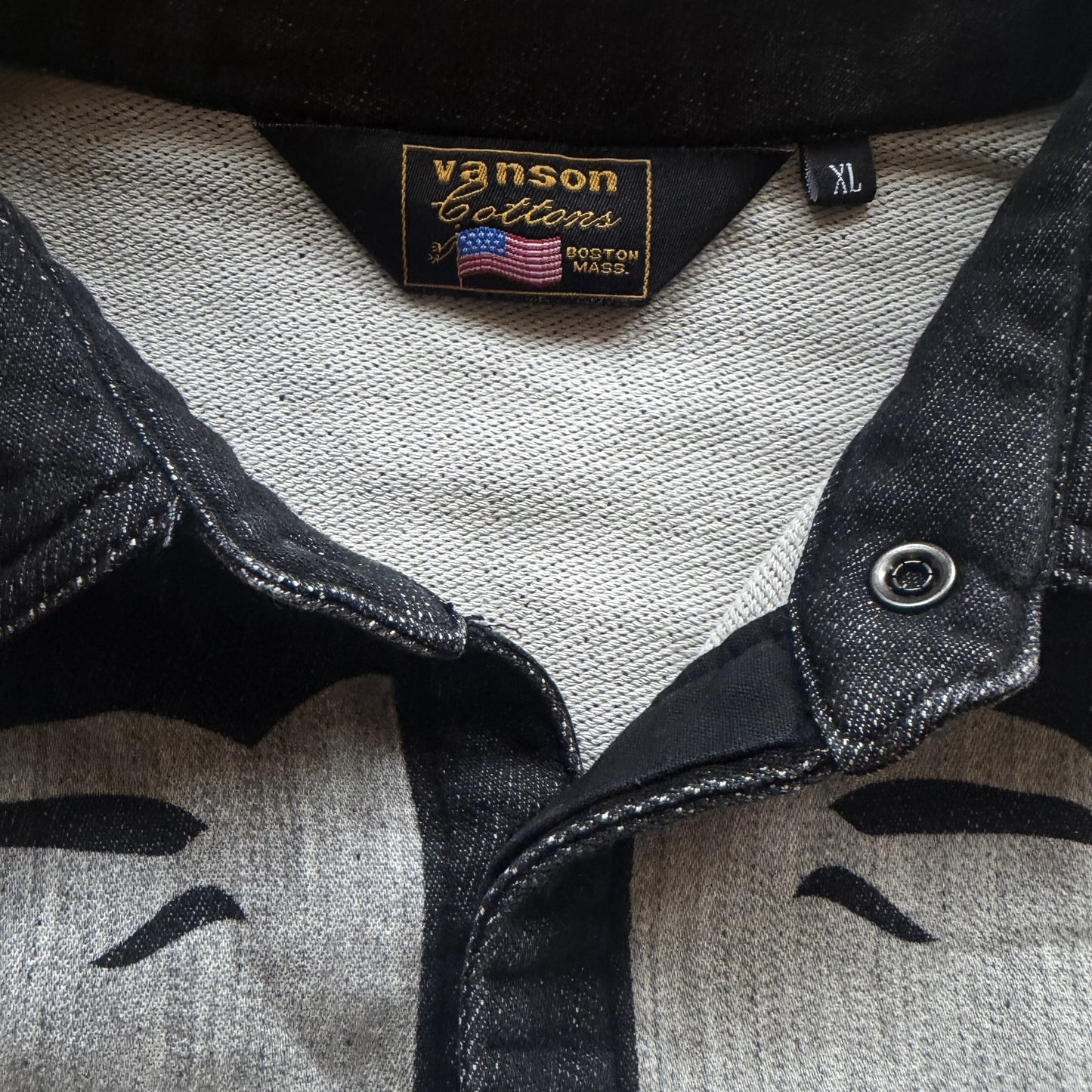 Vanson Leathers Skeleton Denim Shirt - L