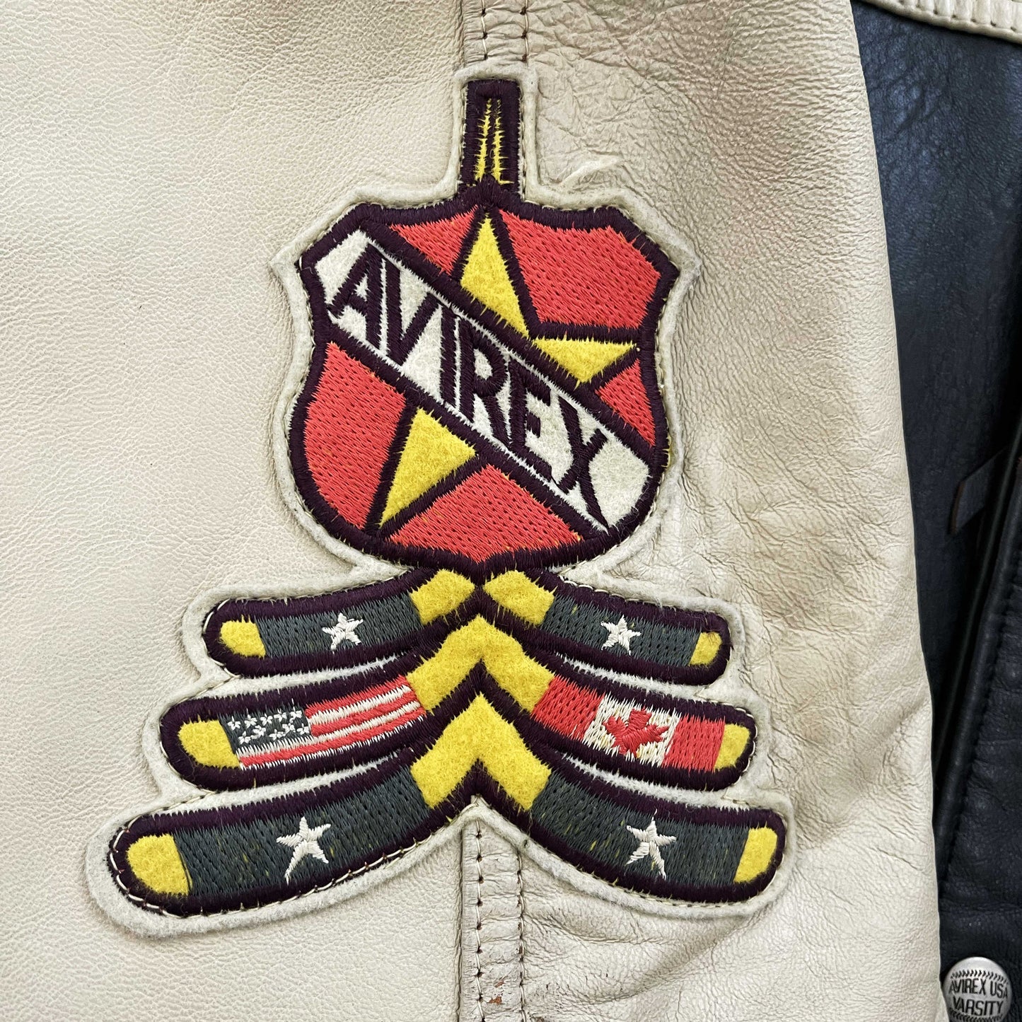 Avirex Wildbears Leather Varsity Jacket 