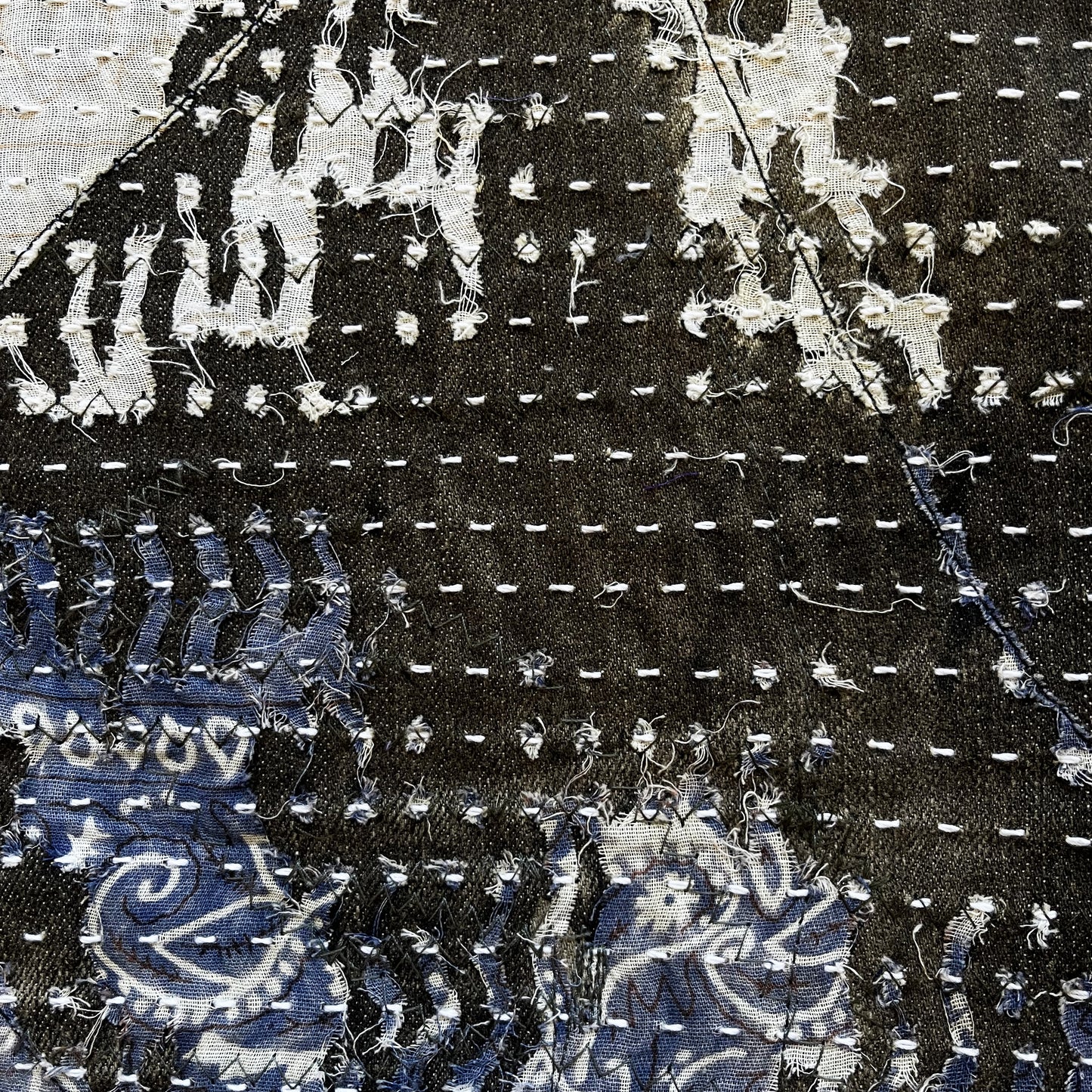 Boro Patchwork Sashiko Distressed Jeans - W32"