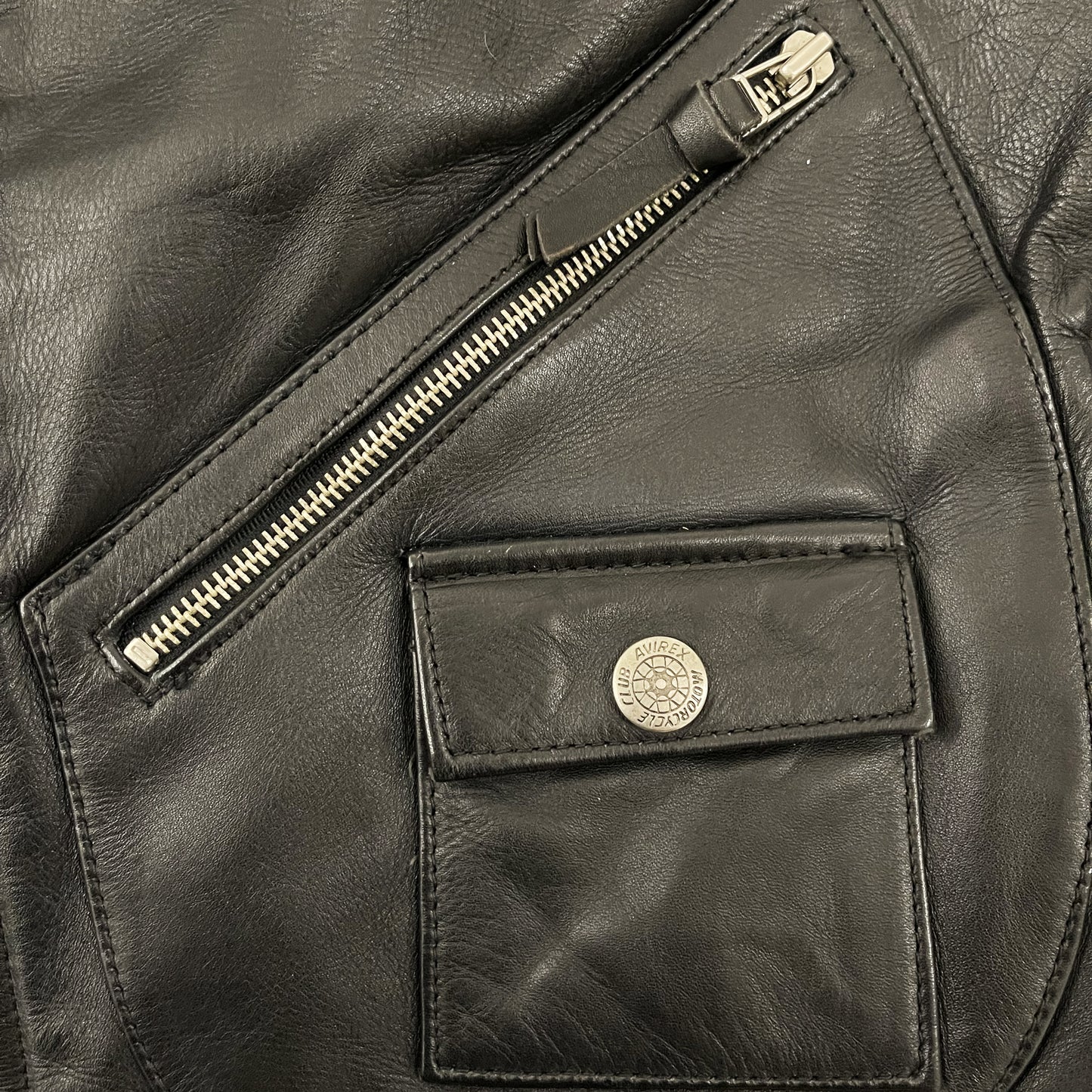 Avirex Cold War Leather Biker Motorcycle Jacket - S