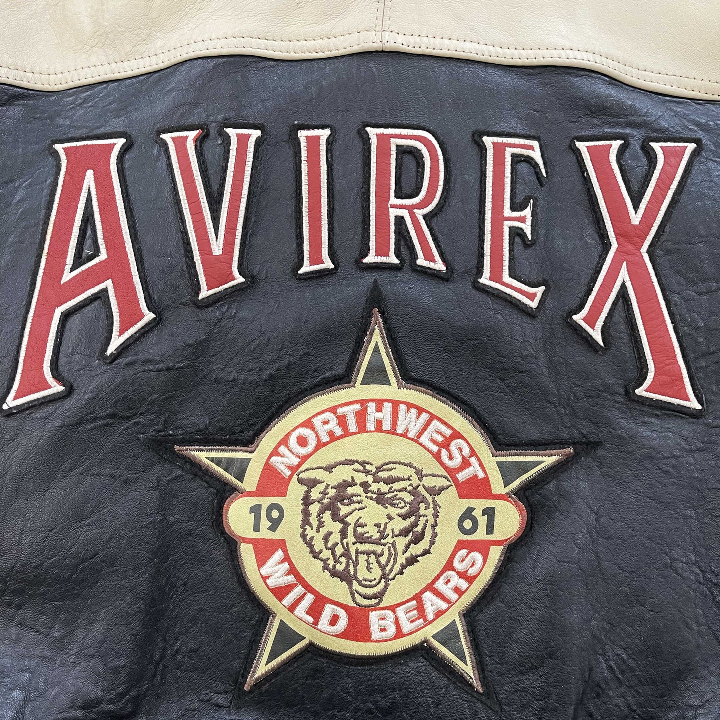 Avirex Wildbears Leather Varsity Jacket 