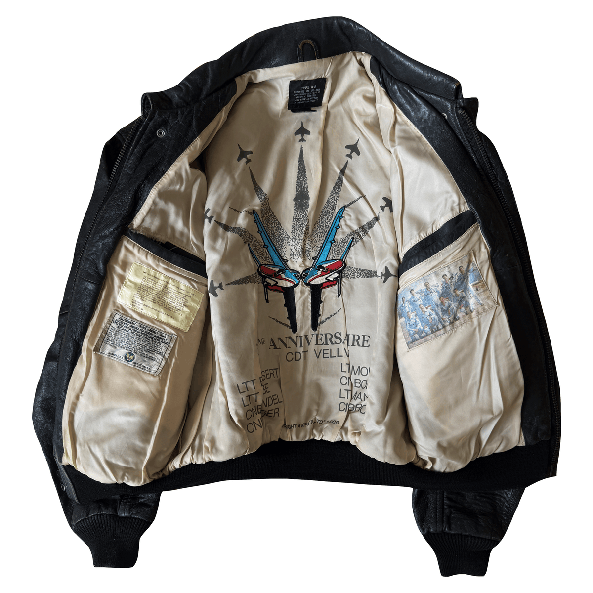 Avirex 1988 'Patrouille de France' A2 Leather Flight Jacket - S / M