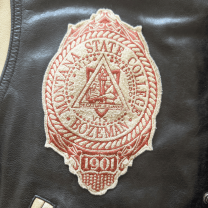 Avirex Bobcats Leather Varsity Jacket - S