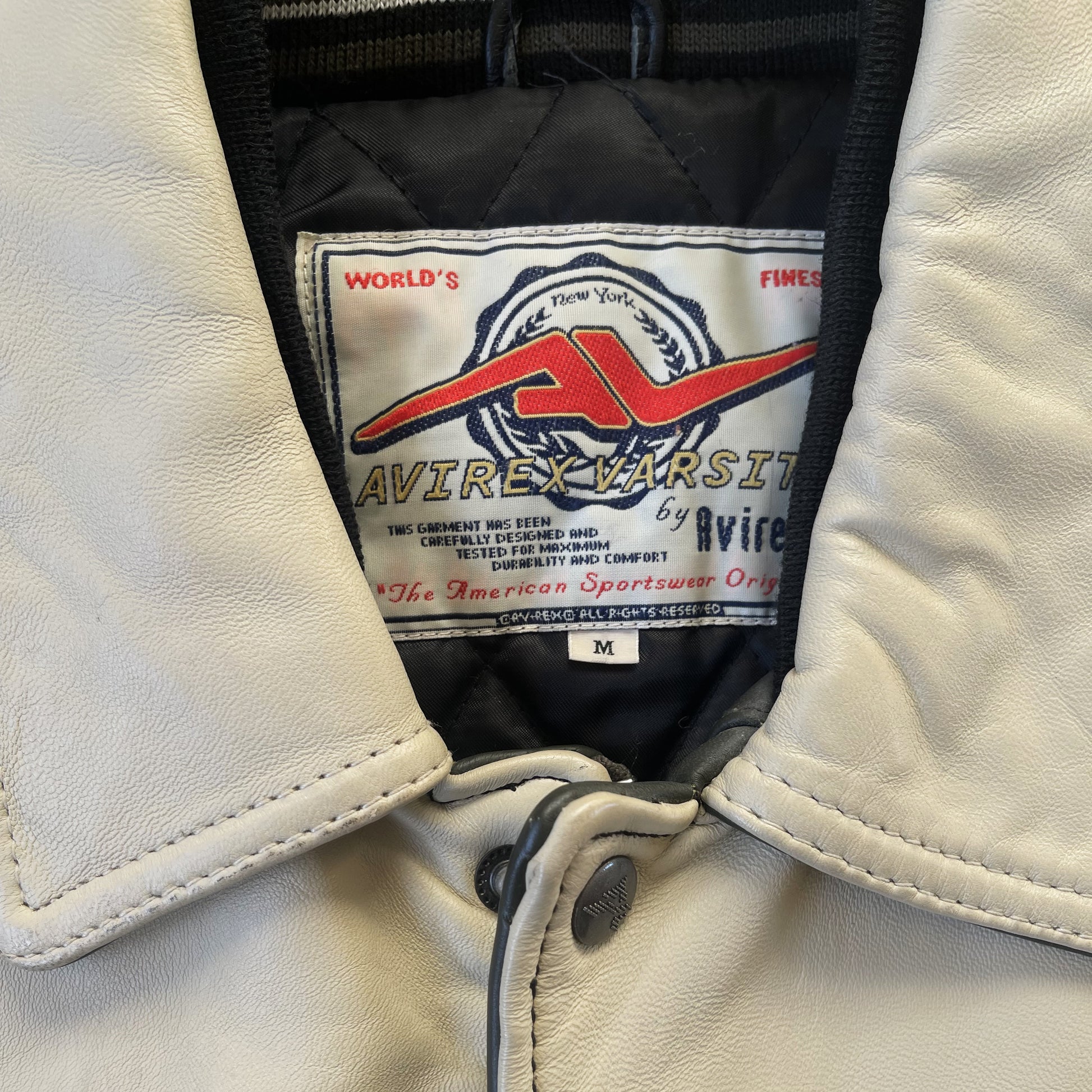Avirex Wild Bears Leather Varsity Jacket 