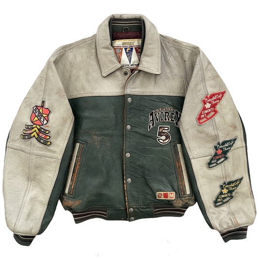 Avirex Leather Varsity Jacket Jhope