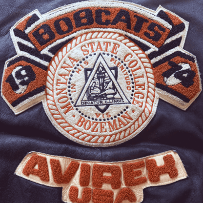 Avirex Bobcats Leather Varsity Jacket - S