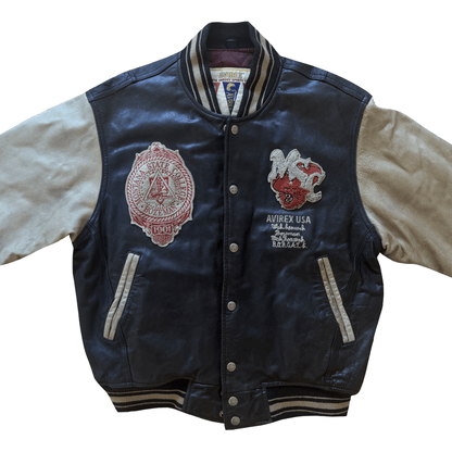 Avirex Bobcats Leather Varsity Jacket - S