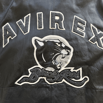 Avirex 'Black Aces' Leather Varsity Jacket - XL