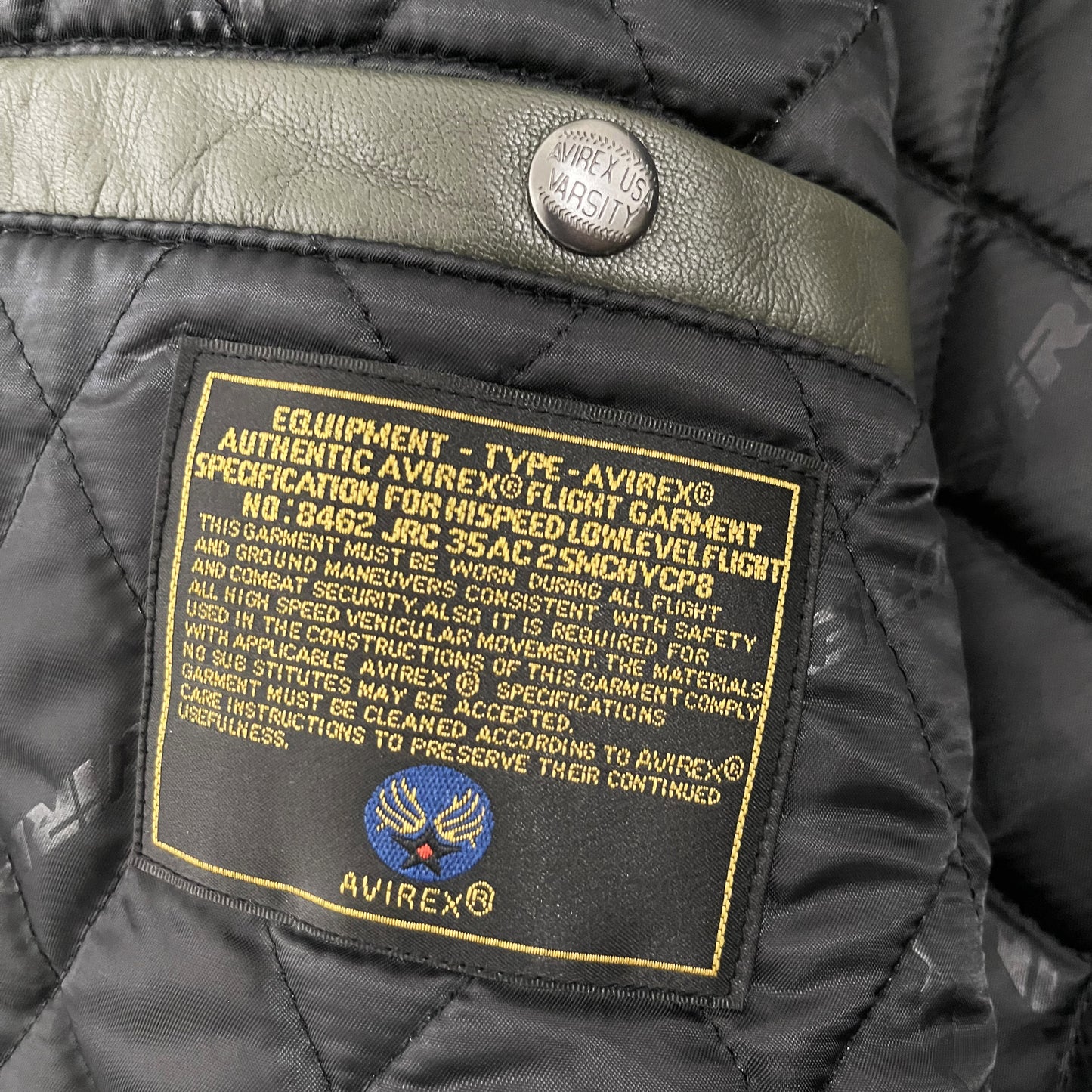 Avirex Wild Bears Leather Varsity Jacket - L