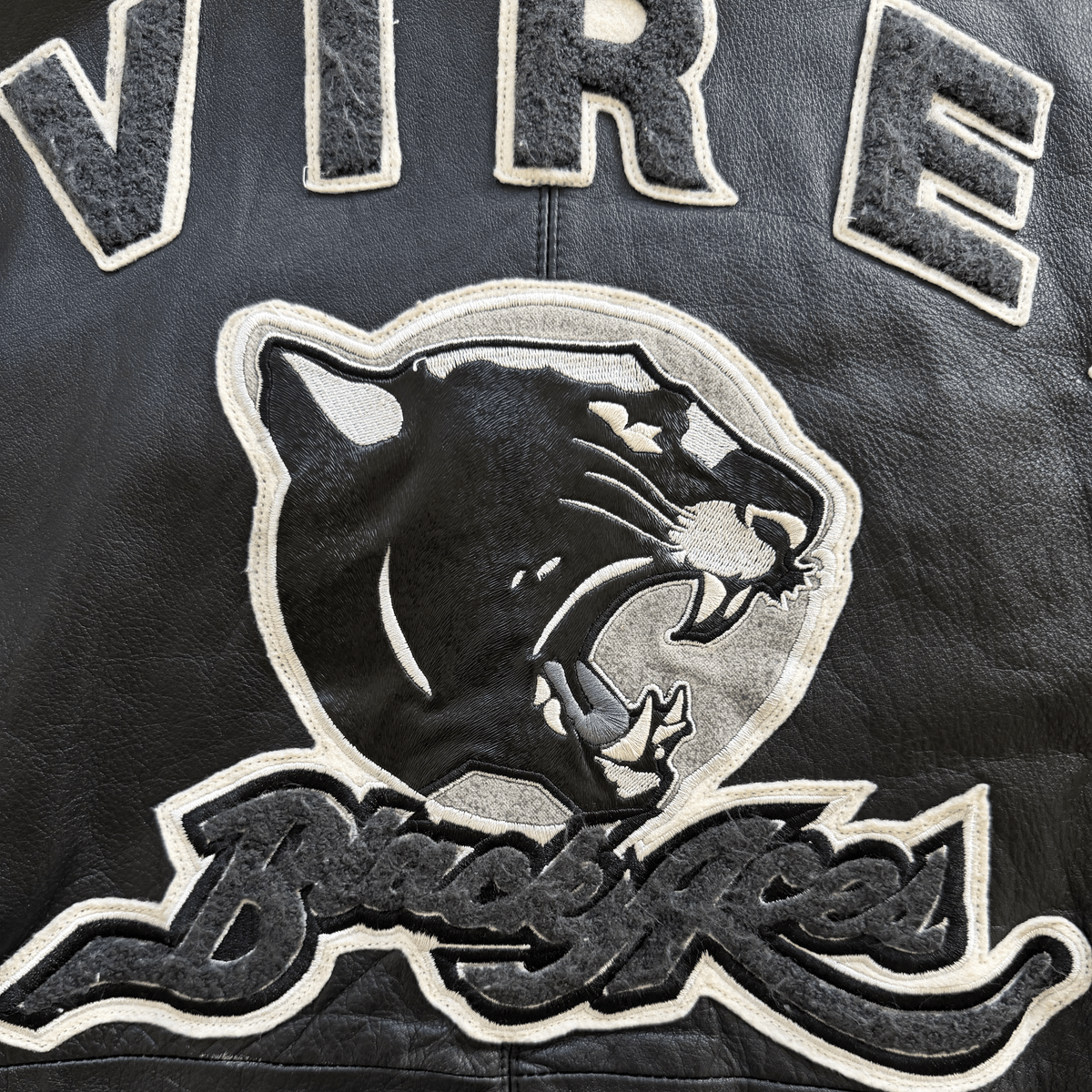Avirex 'Black Aces' Leather Varsity Jacket - XL