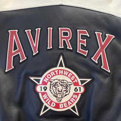 Avirex Wild Bears Leather Varsity Jacket 
