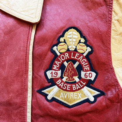 Avirex 'Chief High Hawk' Leather Varsity Jacket - S