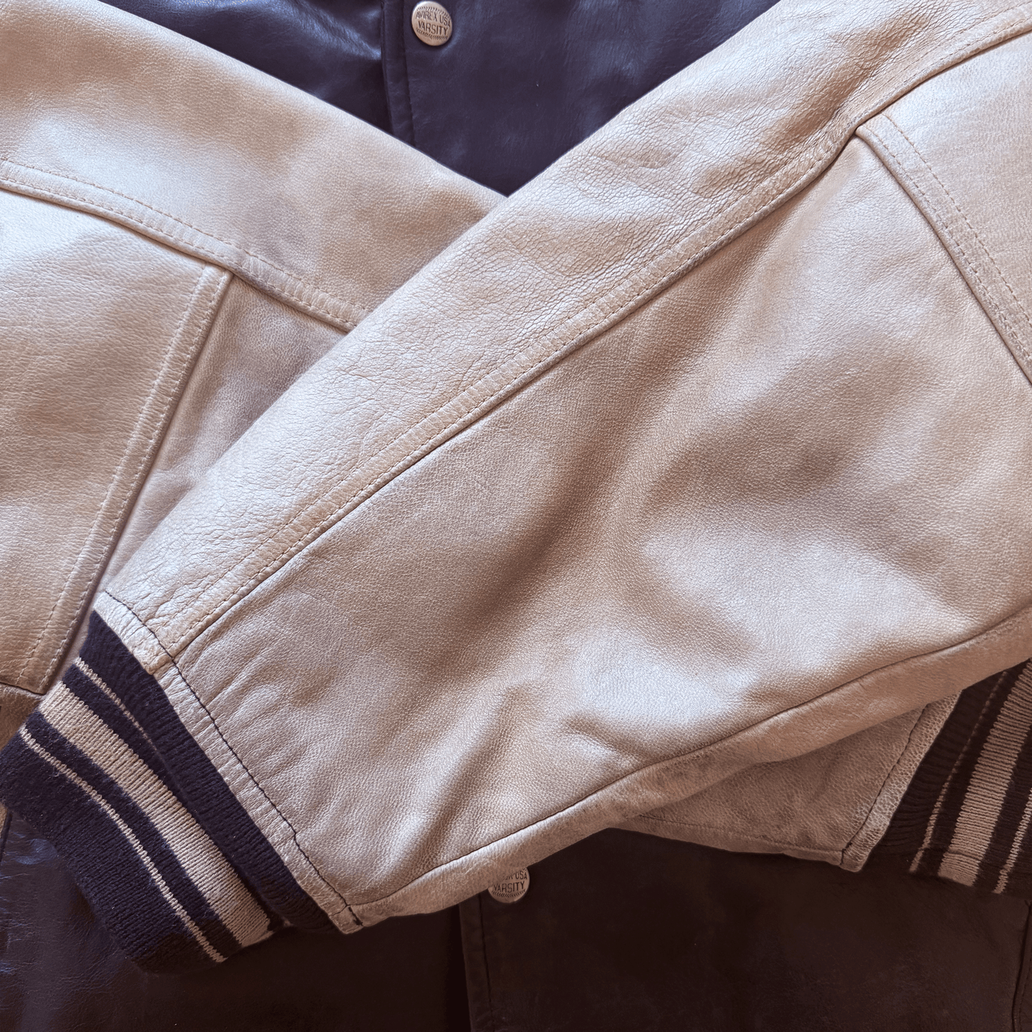 Avirex Bobcats Leather Varsity Jacket - S