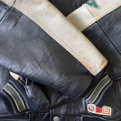 Avirex Wild Bears Leather Varsity Jacket - S