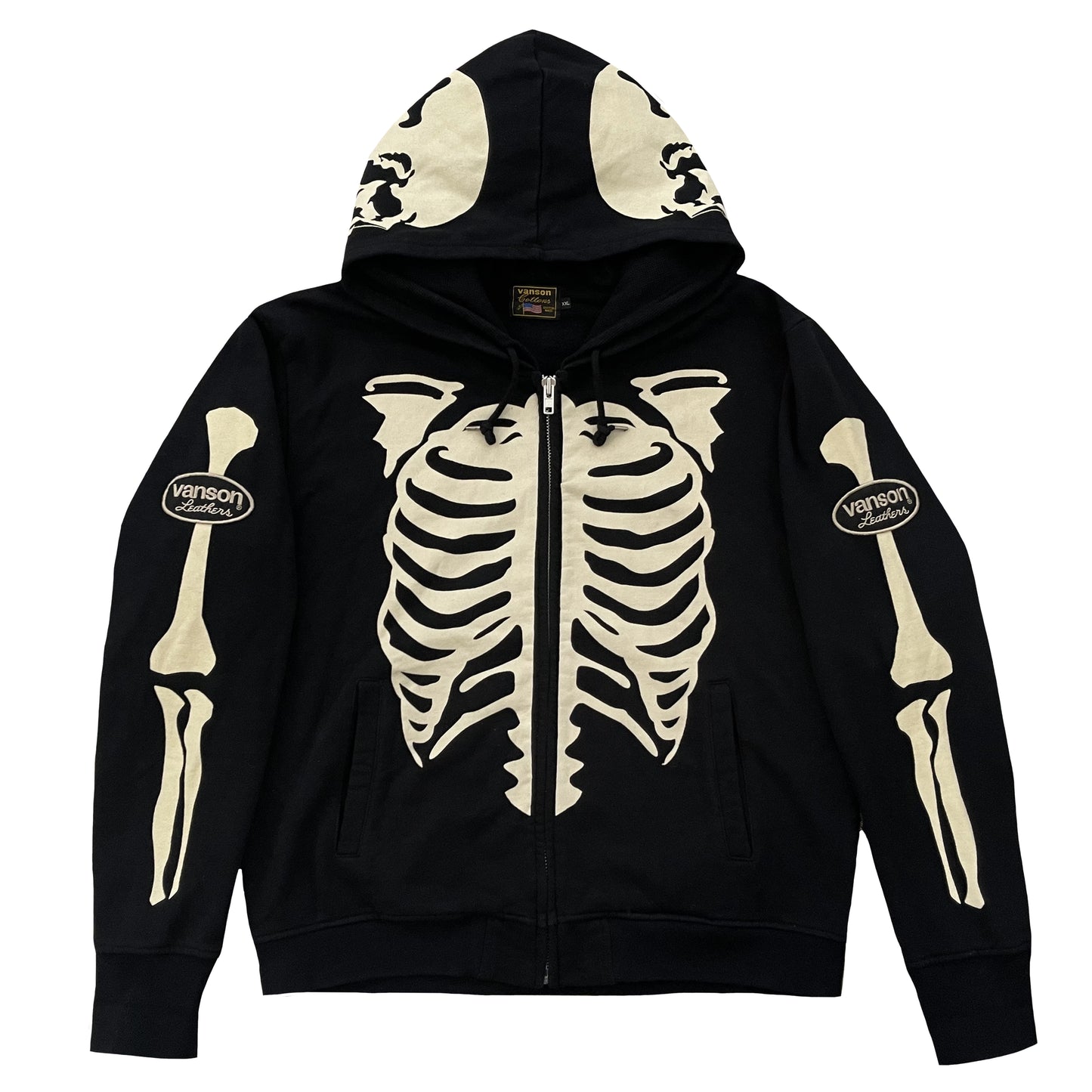 Vanson Leathers Skeleton Hoodie - XXL