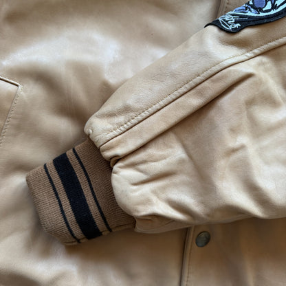 Avirex 'Rides & Rims' Leather Varsity Jacket - L