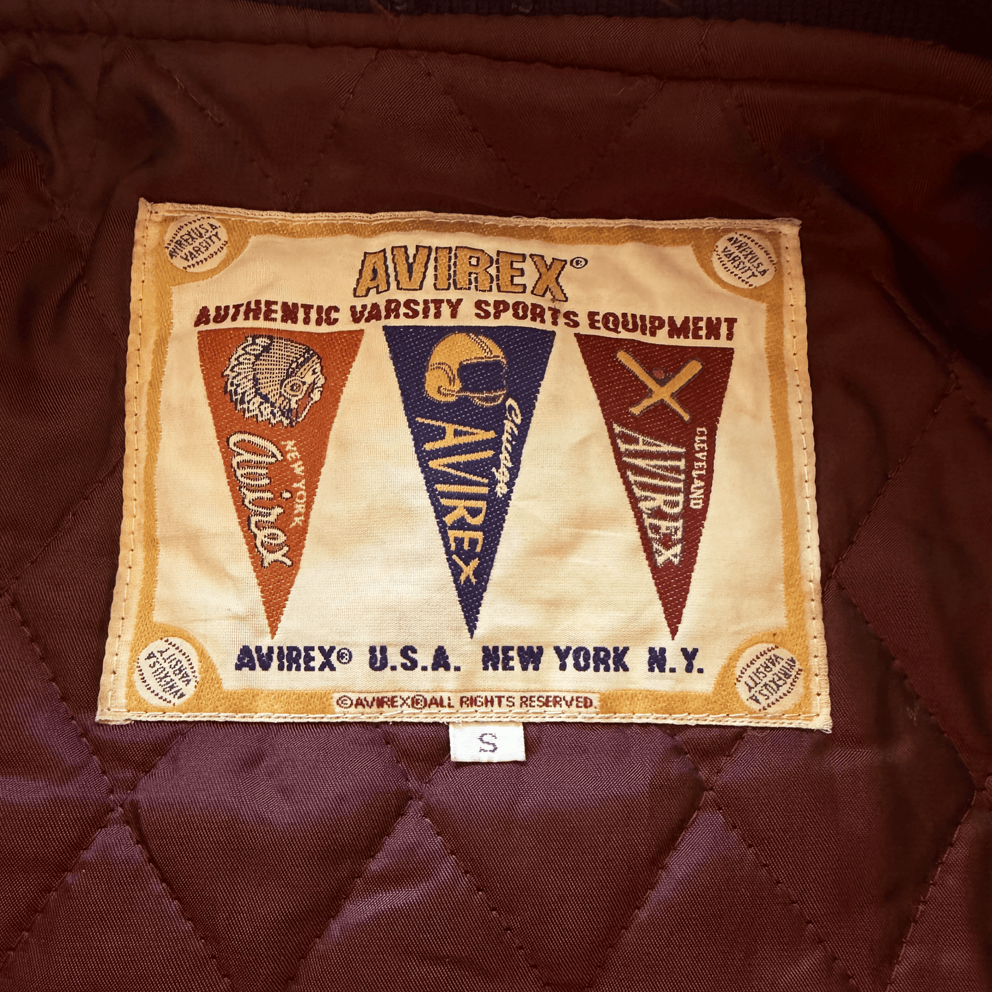 Avirex Bobcats Leather Varsity Jacket - S