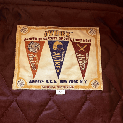 Avirex Bobcats Leather Varsity Jacket - S