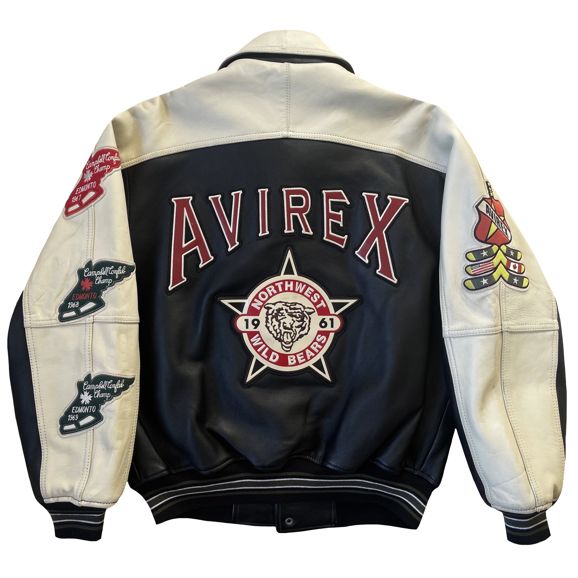 Avirex Wild Bears Leather Varsity Jacket 