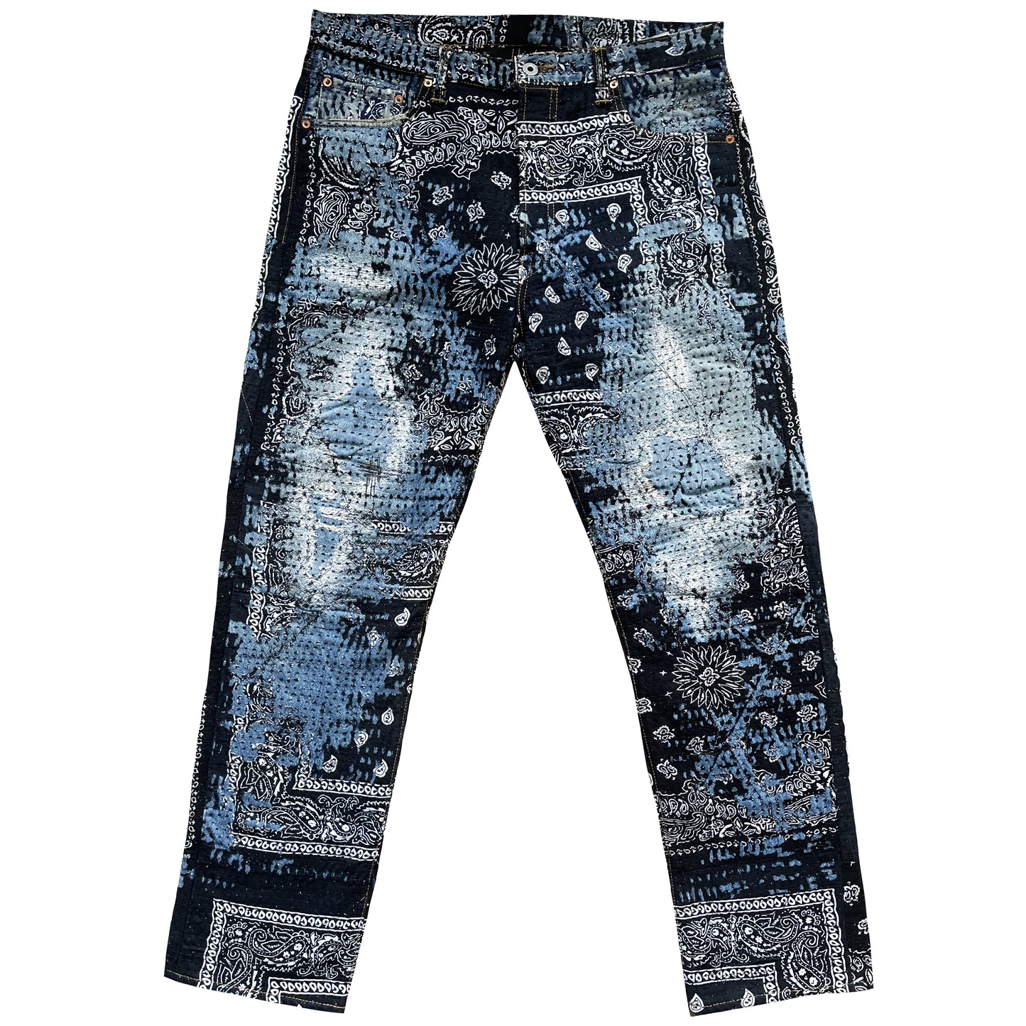 Boro Patchwork Sashiko Distressed Jeans - W34"