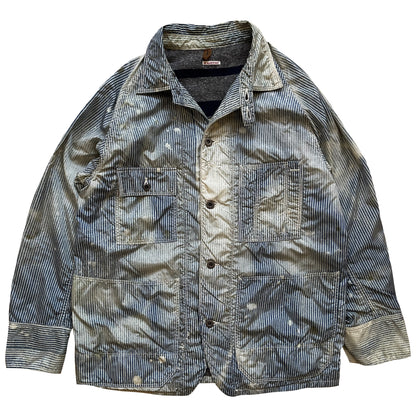 Kapital Hickory Striped Distressed Jacket - M
