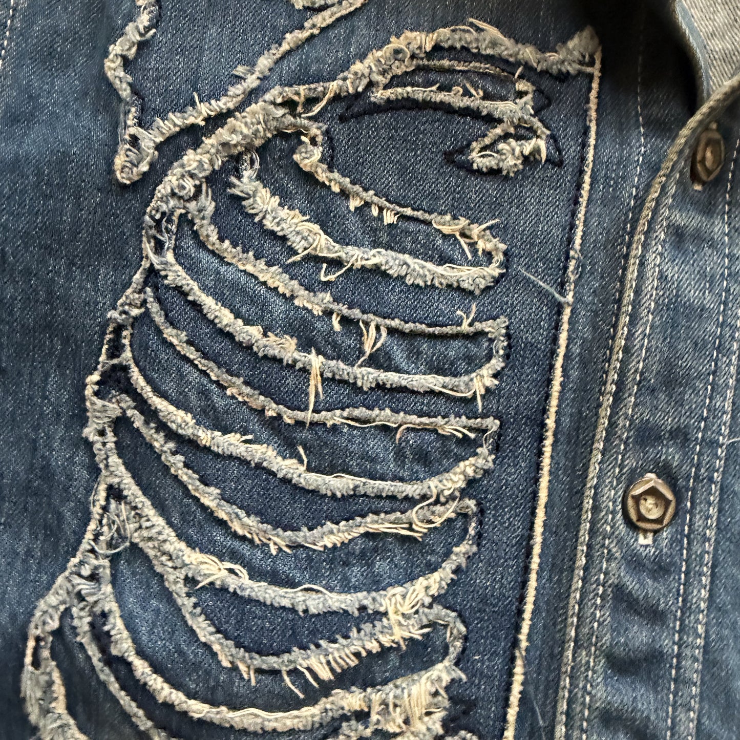 Vanson Leathers Skeleton Denim Shirt - M