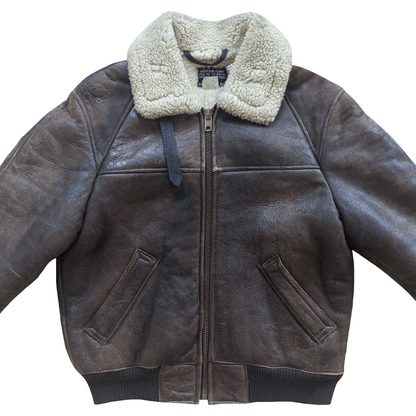 Schott B-6 Sheepskin Aviator Flight Jacket - M