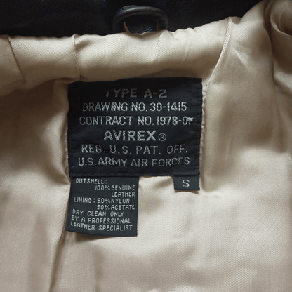 Avirex 'Second Chance' 1992 A2 Leather Flight Jacket - S / M
