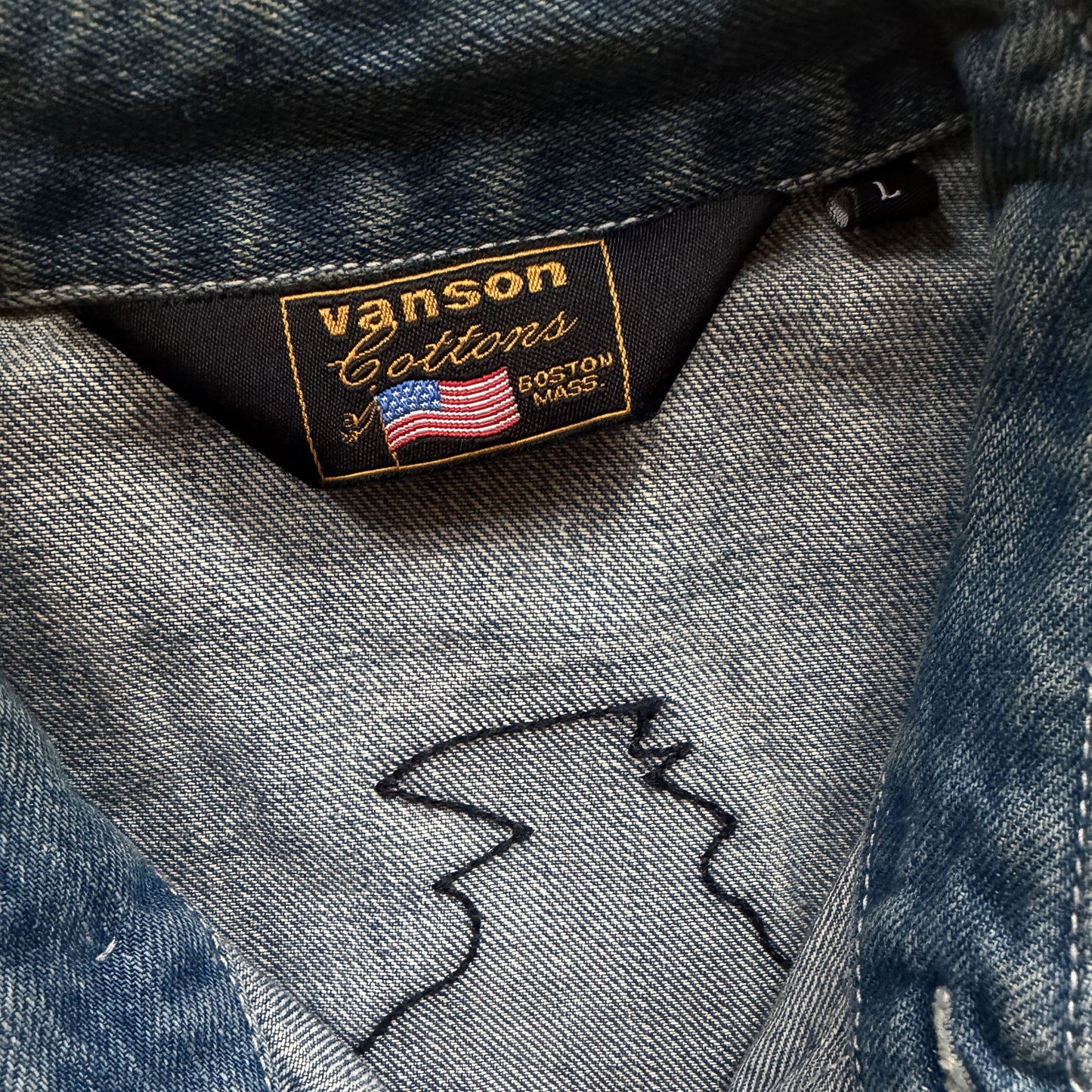 Vanson Leathers Skeleton Denim Shirt - M