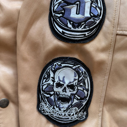 Avirex 'Rides & Rims' Leather Varsity Jacket - L