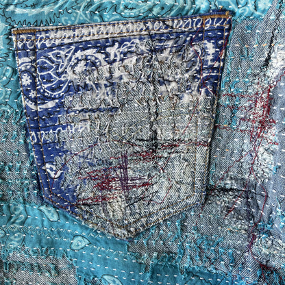Boro Bandana Sashiko Distressed Jeans - W36"