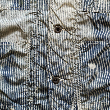 Kapital Hickory Striped Distressed Jacket - M