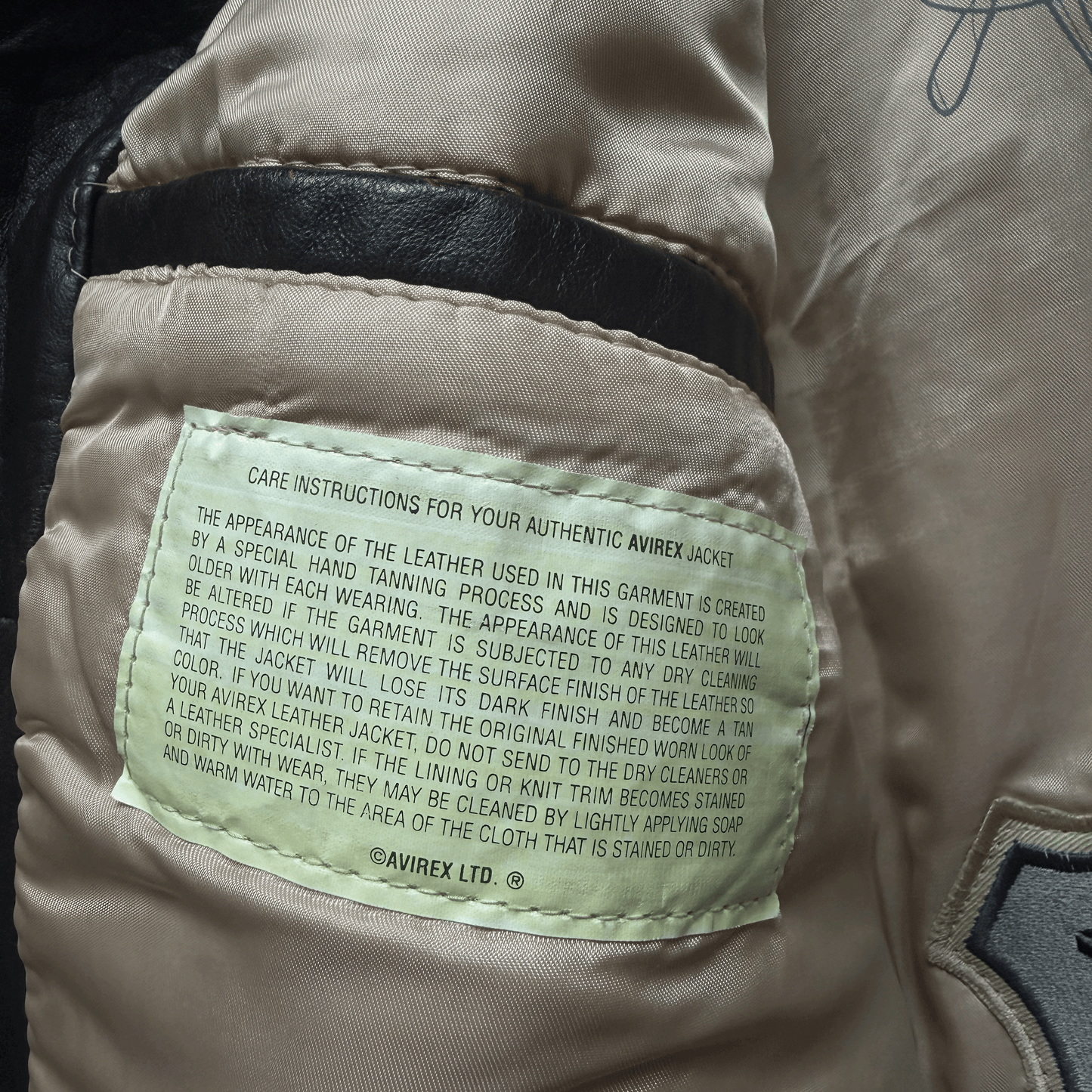 Avirex 'Second Chance' 1992 A2 Leather Flight Jacket - S / M