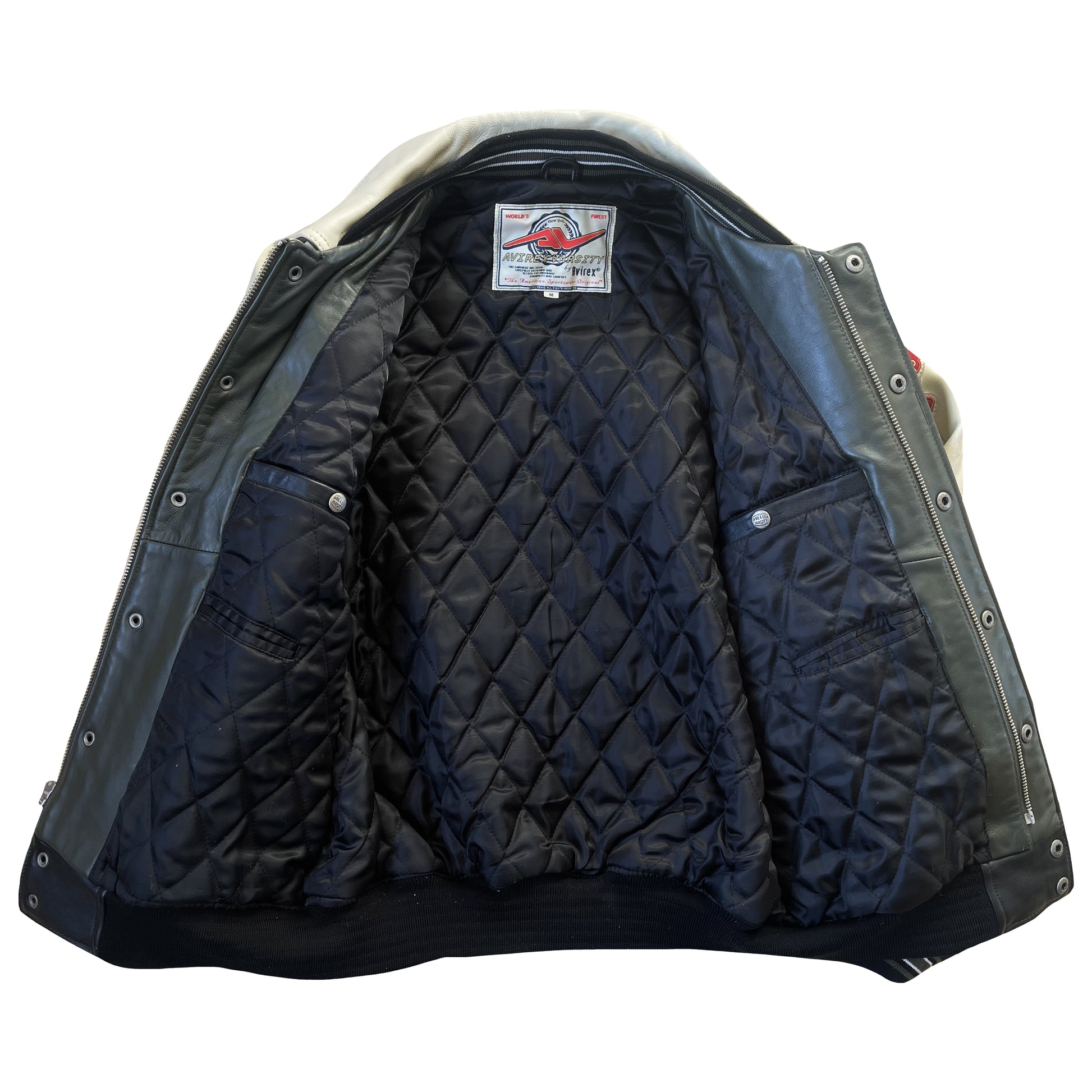 Avirex Wild Bears Leather Varsity Jacket 