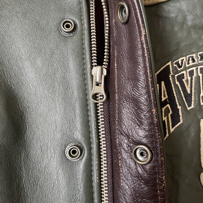 Avirex Wild Bears Leather Varsity Jacket - M