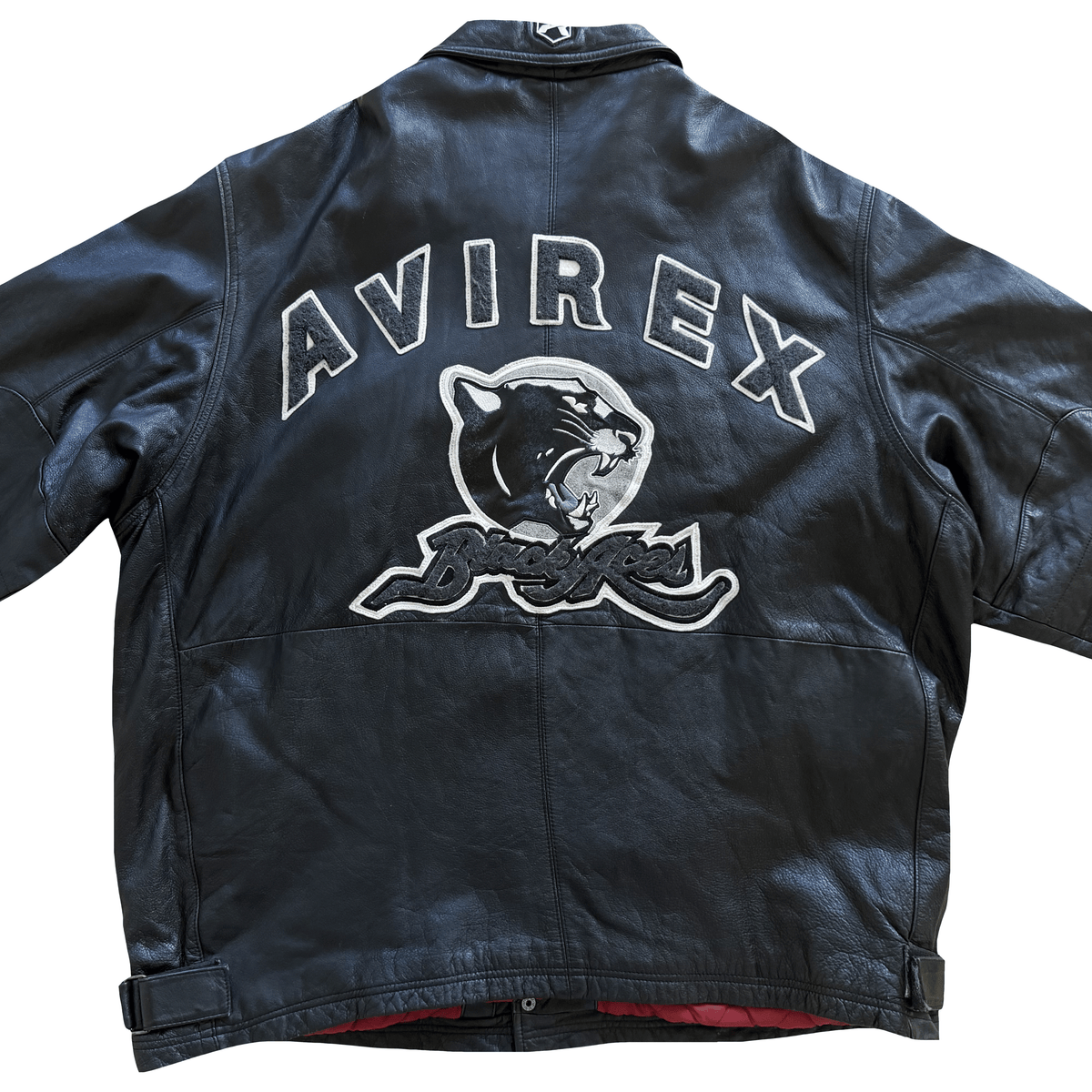Avirex 'Black Aces' Leather Varsity Jacket - XL