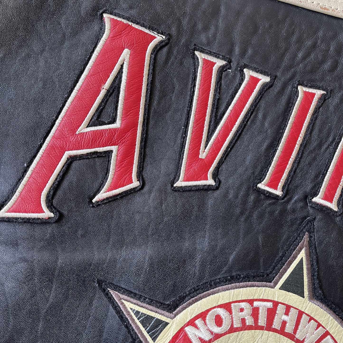 Avirex Wild Bears Leather Varsity Jacket - S