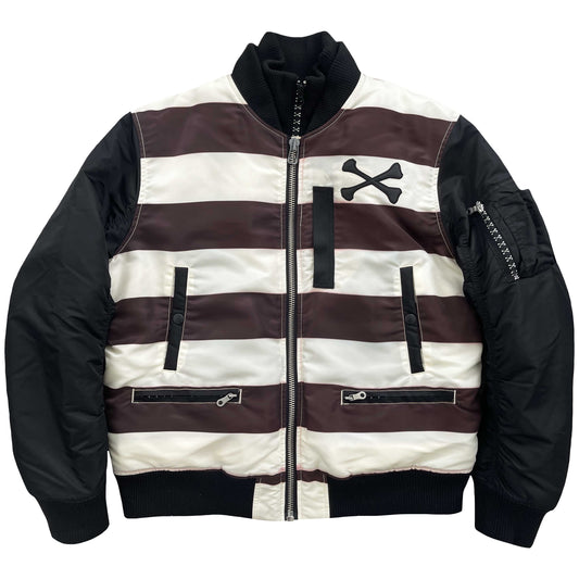 Vanson Leathers Striped Bomber Jacket