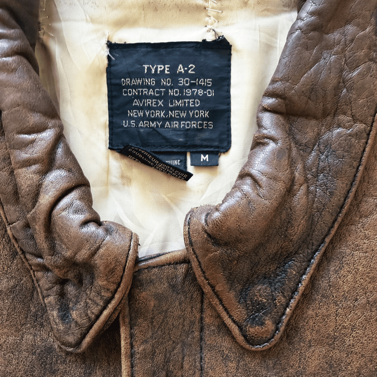 Avirex 1988 Original A2 Leather Flight Jacket - M