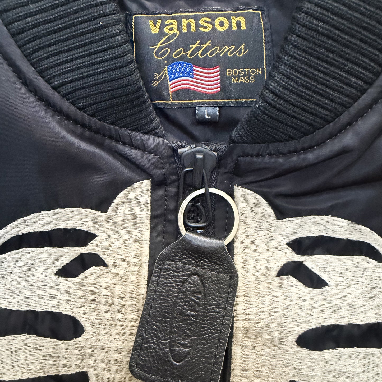 Vanson Leathers Skeleton Bomber Jacket - L