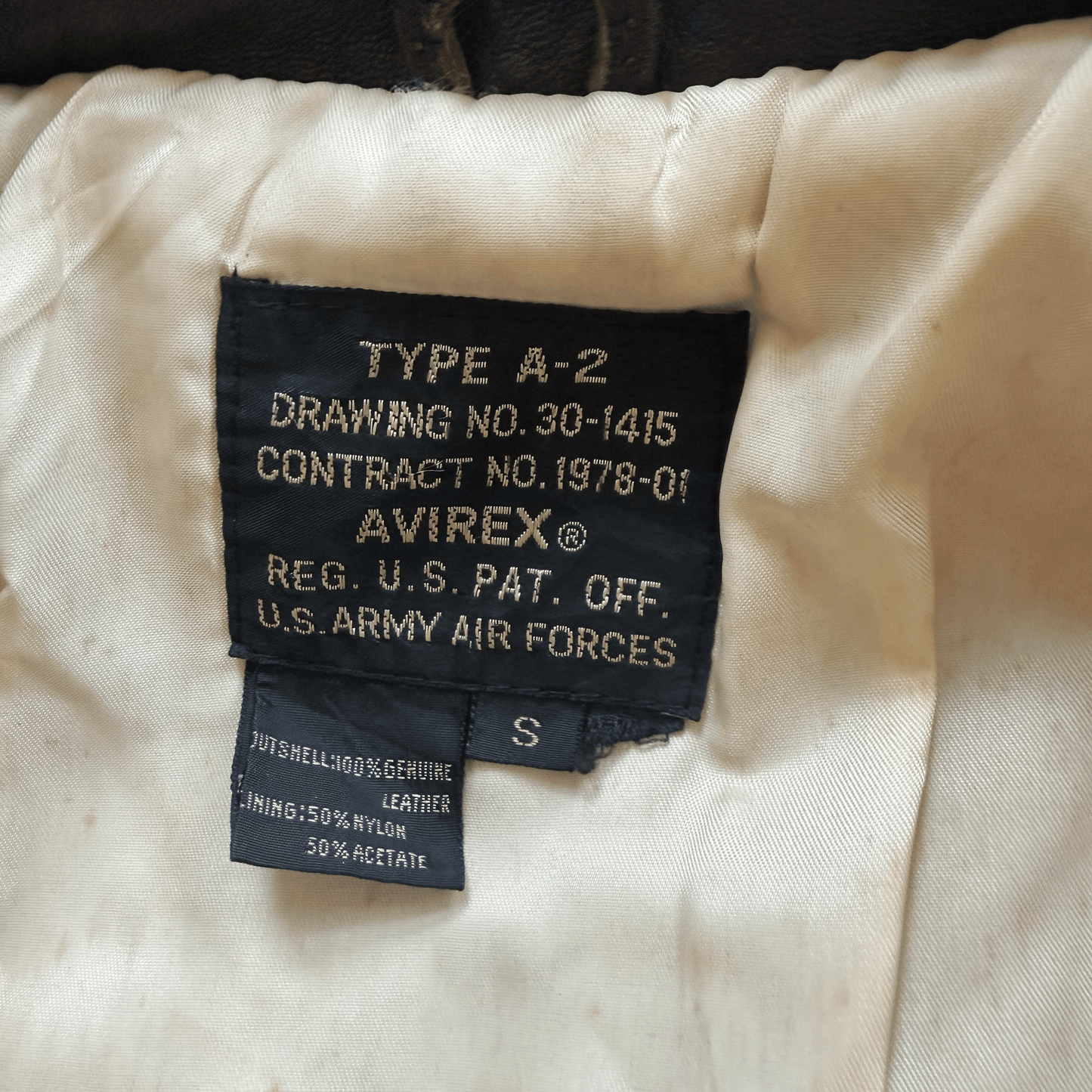 Avirex 'Lucky Strike' A2 Leather Flight Jacket - S / M