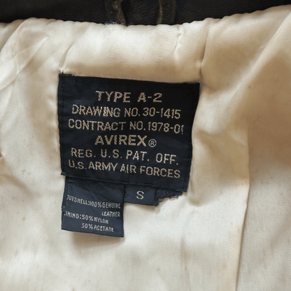 Avirex 'Lucky Strike' A2 Leather Flight Jacket - S / M