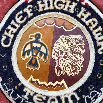 Avirex 'Chief High Hawk' Leather Varsity Jacket - S