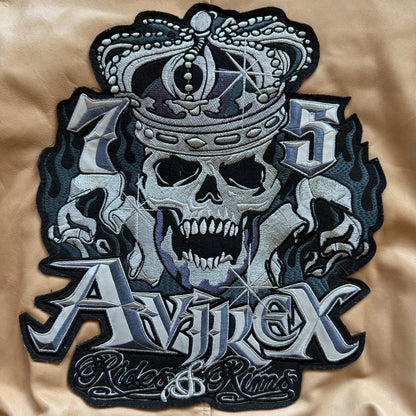 Avirex 'Rides & Rims' Leather Varsity Jacket - L