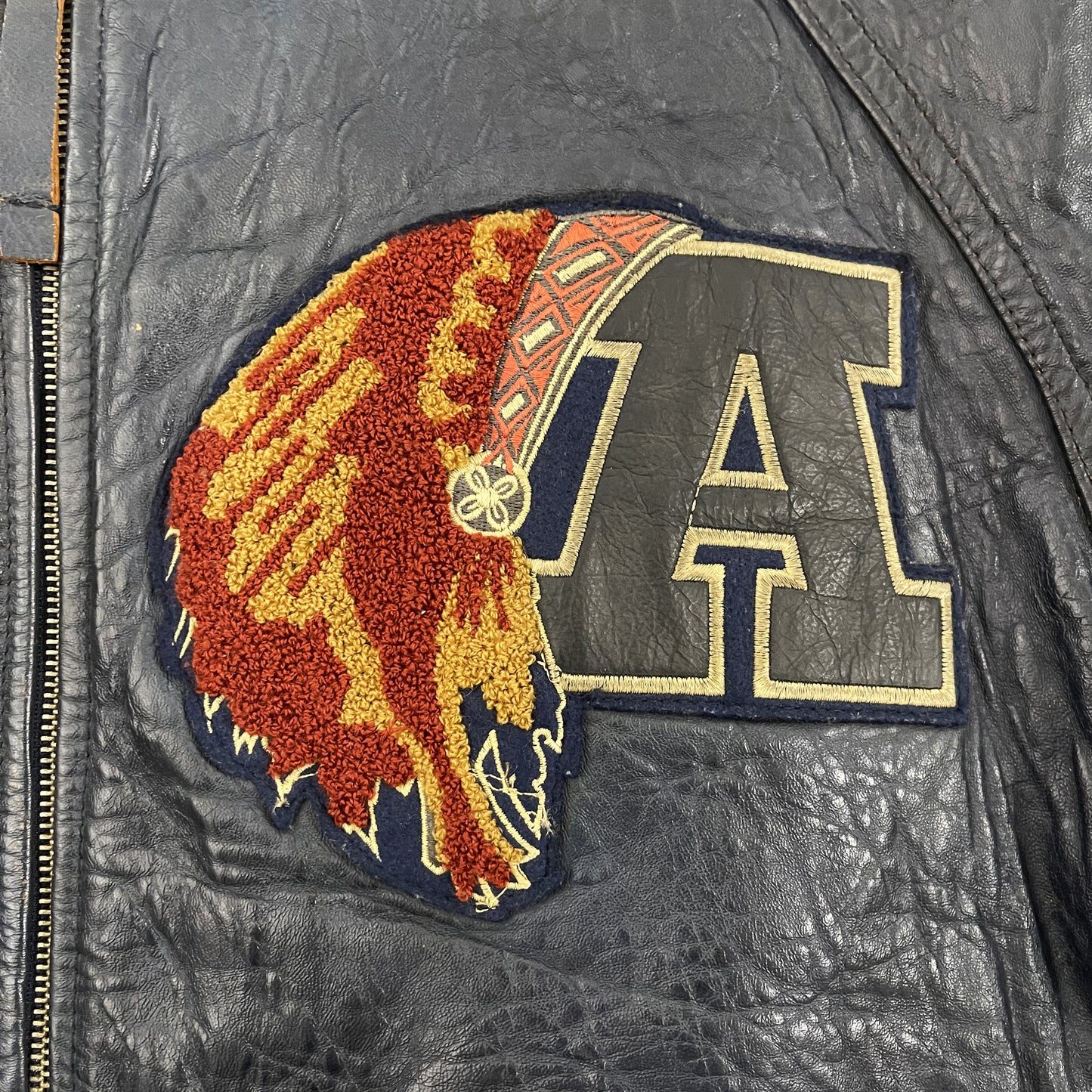 Avirex Tomahawks Leather Varsity Jacket - S