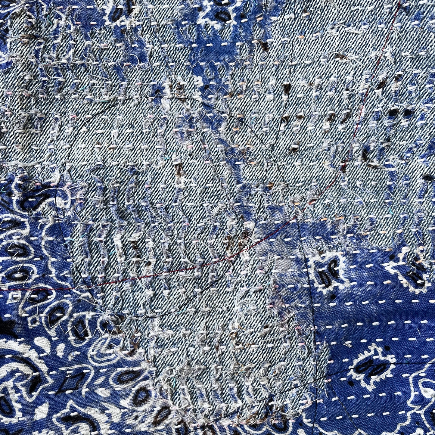 Boro Bandana Sashiko Distressed Jeans - W36"