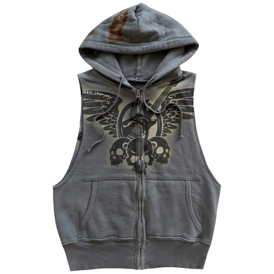 The Great China Wall 'Rocker' Sleeveless Hoodie - XS