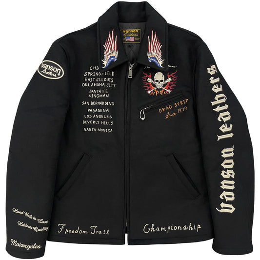 Vanson Wool Motorcycle Jacket